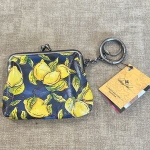 Patricia Nash Navy and Yellow Lemon Print Clutch